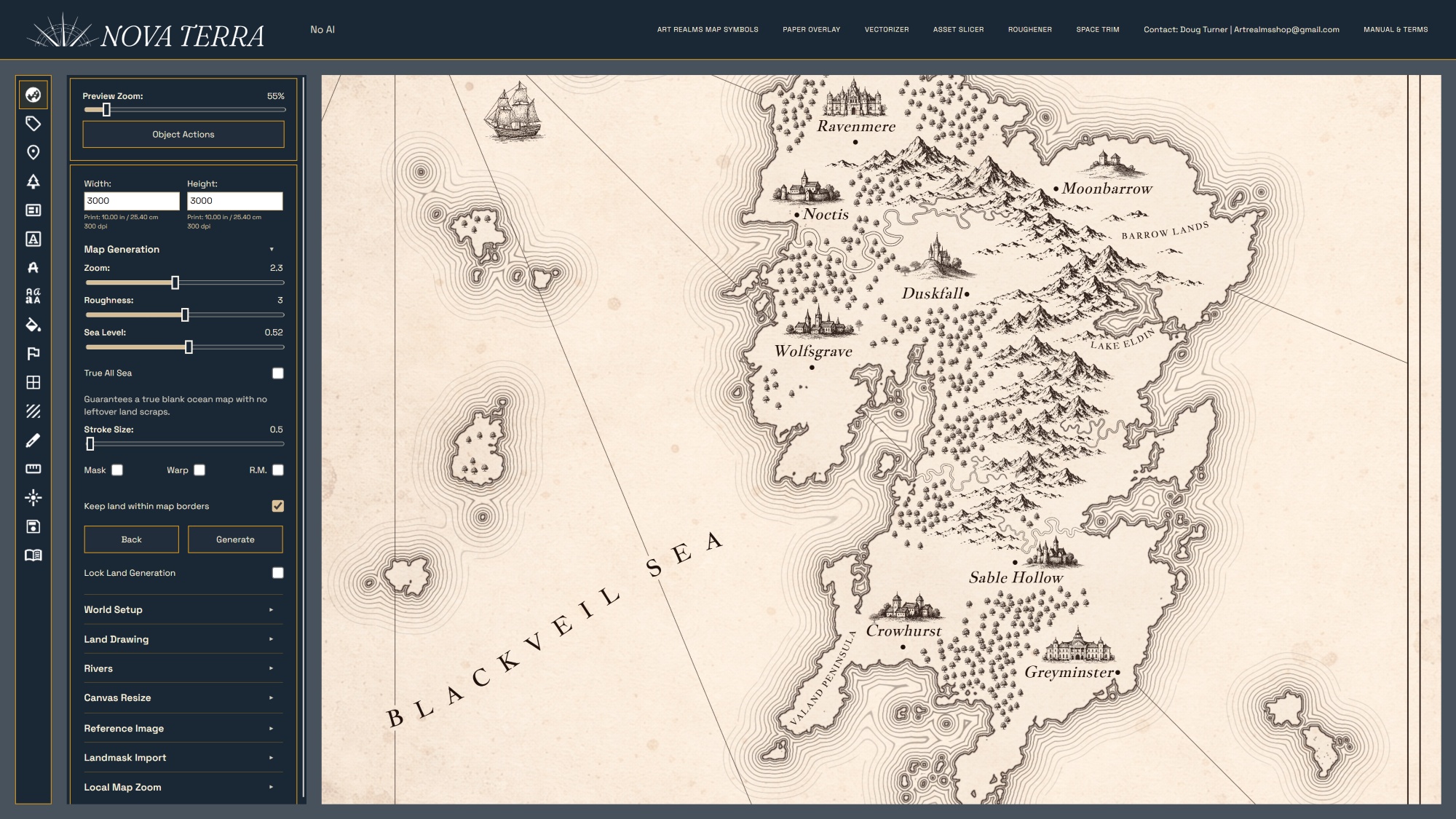 Nova Terra app interface